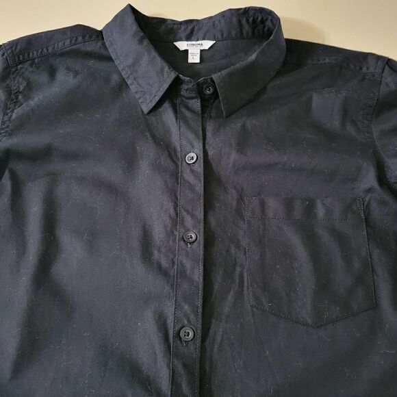 Women's Sonoma Goods For Life® Essential Everyday Black Button-Down Shirt - Picture 7 of 14